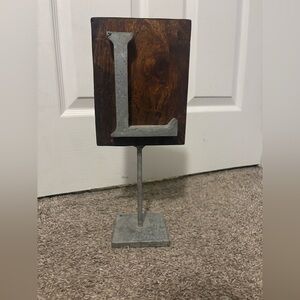 Wood and Metal Letter L Decor